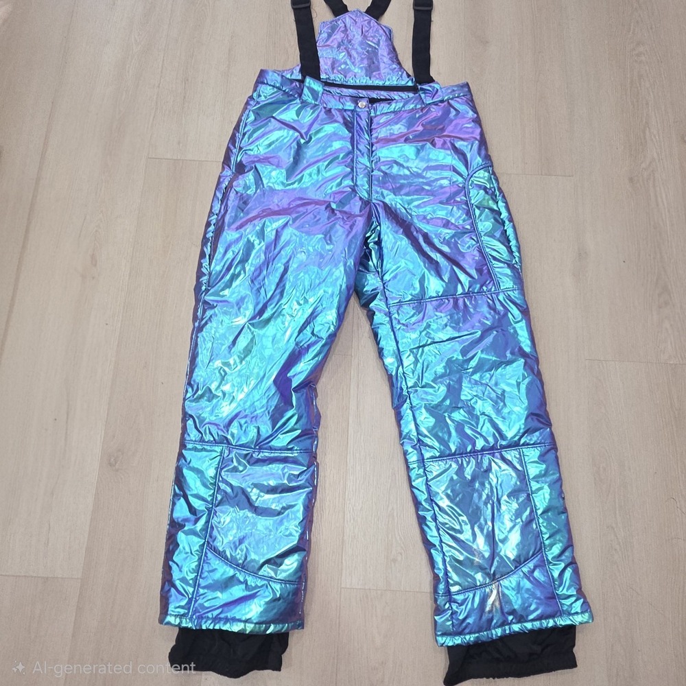 Dolls Kill Club Exx Aurora Beam Snow Suit Iridescent  Holographic Purple Size XL